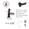 Насадка для страпона Strap-On-Me Mono Density Dildo Violet M, диам. 3,3см, однослойный силикон, гибк