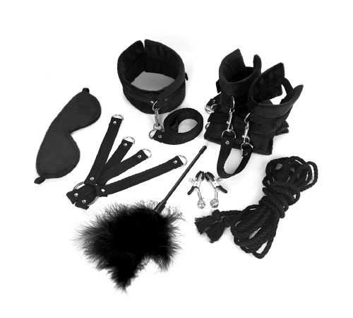 Набір БДСМ Art of Sex - Soft Touch BDSM Set, 9 предметів, Чорний
