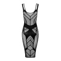 Полупрозрачное платье миди Obsessive D609 dress S/M/L, black