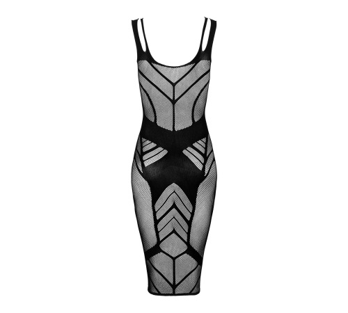 Полупрозрачное платье миди Obsessive D609 dress S/M/L, black