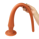 Силиконовая анальная пробка длинная, телесная, 50 см