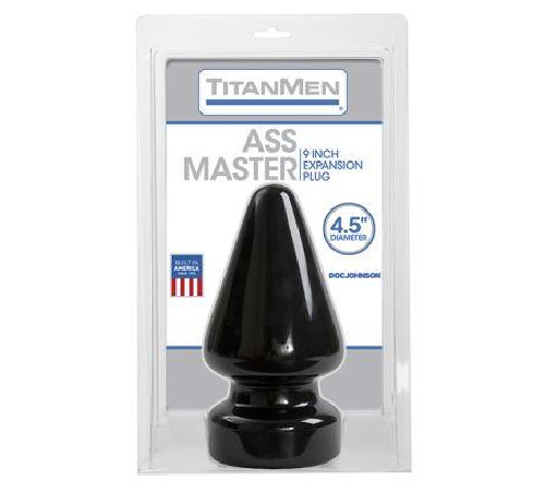 Пробка для фістінгу Doc Johnson Titanmen Tools - Butt Plug - 4.5 Inch Ass Master, діаметр 11,7 см
