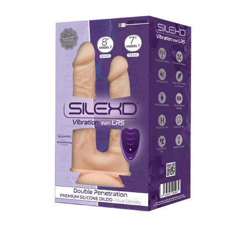 Подвійний фалоімітатор з вібрацією SilexD Double Gusto Vibro Flesh (Model 1 size 8
