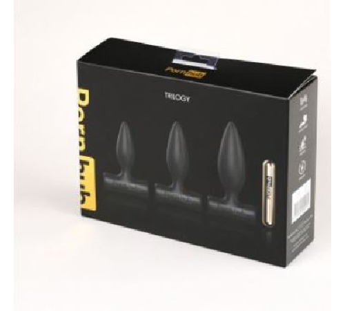 Набір анальних пробок Pornhub Anal Training Kit з перезаряджається вібропулей