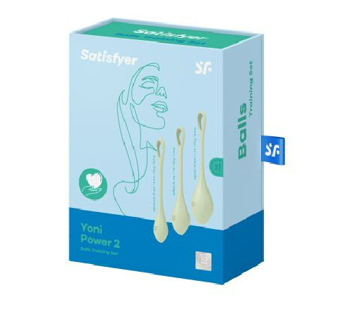 Набір йоні намистин Satisfyer Yoni Power 2 Light Green, диаметр 2-2,5-3см, вес 22-44-73г