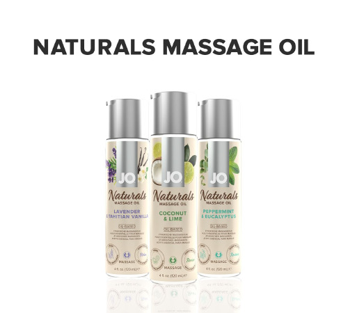Массажное масло System JO – Naturals Massage Oil – Coconut & Lime с натуральными эфирными маслами (120 мл)