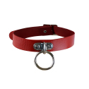 Чокер с кольцом для поводка Bijoux Pour Toi - FETISH Red, экокожа