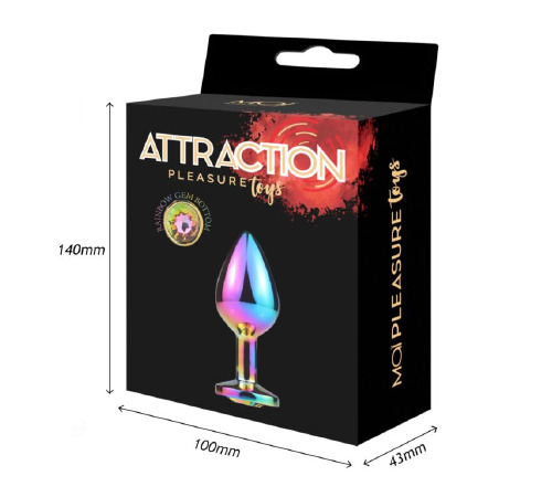 Металева анальна пробка MAI Attraction Toys №73 Rainbow