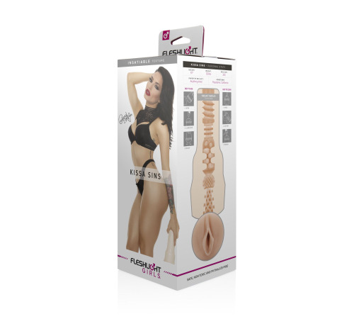 Мастурбатор Fleshlight Girls: Kissa Sins - Insatiable, зі зліпка вагіни, дуже ніжний