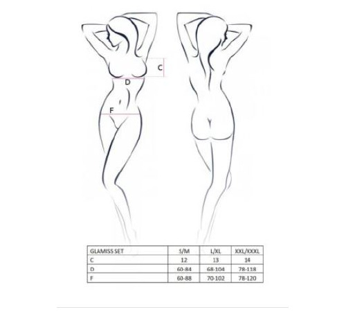 Комплект білизни GLAMISS SET black S/M - Passion Exclusive