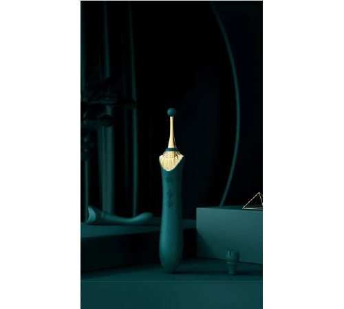 Вибратор двухсторонний универсальный Zalo Bess с насадками Green