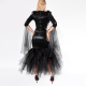 Роскошный костюм «Чёрная Ведьма» с фатиновой юбкой и перьями L-2XL