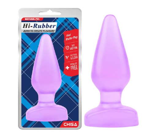 Анальна пробка велика Hi-Rubber Purple Chisa