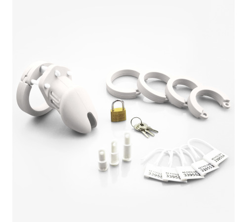 Мужской пояс верности, силиконовый, цвет Белый