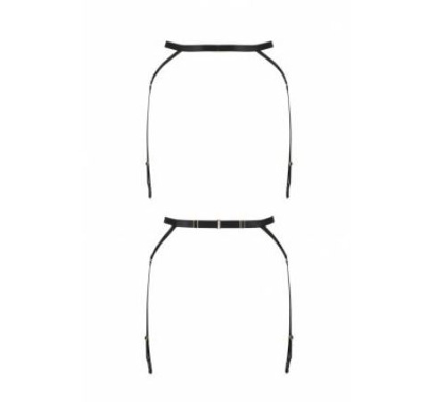 Пояс-стрепы с подвязками для чулок MEGGY GARTER BELT black S/M - Passion Exclusive