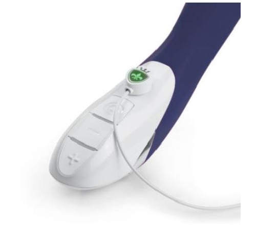 Мощный вибратор Mystim Terrific Truman Blue с двумя моторами и выраженной головкой