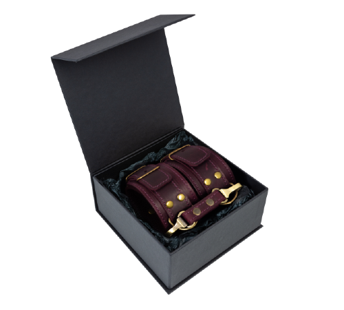 Премиум поножи LOVECRAFT фиолетовые, натуральная кожа, в подарочной упаковке