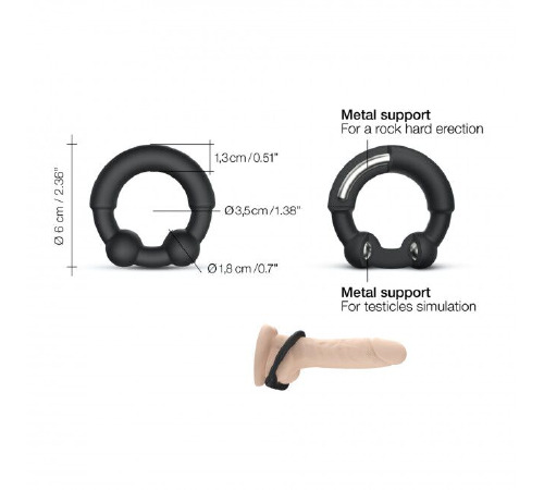 Эрекционное кольцо с металлическими вставками Dorcel STRONGER RING