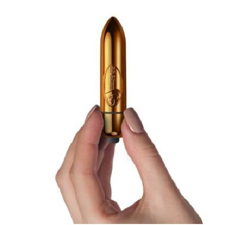 Недорогая вибропуля Rocks Off 1-Speed Copper односкоростная, на батарейке, водонепроницаемая