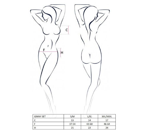 Костюм для рольових ігор GINNY SET red L/XL - Passion: ліф, спідниця, стрінги