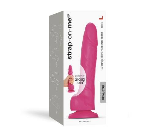 Реалистичный фаллоимитатор Strap-On-Me Sliding Skin Realistic Dildo Fuchsia - S, эффект подвижной кожи