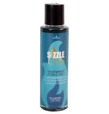 Согревающий массажный гель Sensuva Sizzle Lips Blueberry Ice Pop (125 мл), без сахара, съедобный