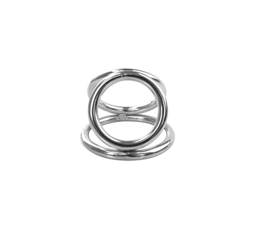 Эрекционное кольцо тройное, металлическое 48 мм