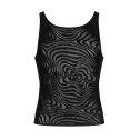 Мужская полупрозрачная майка-борцовка с узором Obsessive T103 tank top S/M/L, черная