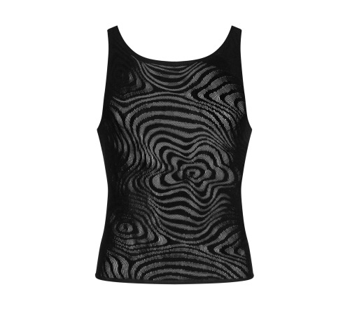 Мужская полупрозрачная майка-борцовка с узором Obsessive T103 tank top S/M/L, черная