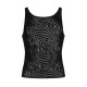 Мужская полупрозрачная майка-борцовка с узором Obsessive T103 tank top S/M/L, черная