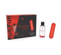 Набор Intt DOUBLE FUN: вибропуля (10 режимов, перезаряжаемая), клубничный лубрикант на водной основе