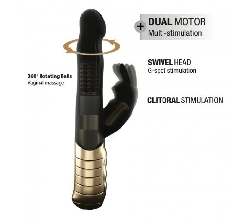 Вибратор-кролик Dorcel Baby Rabbit Gold 2.0 с жемчужным массажем и вращающейся головкой