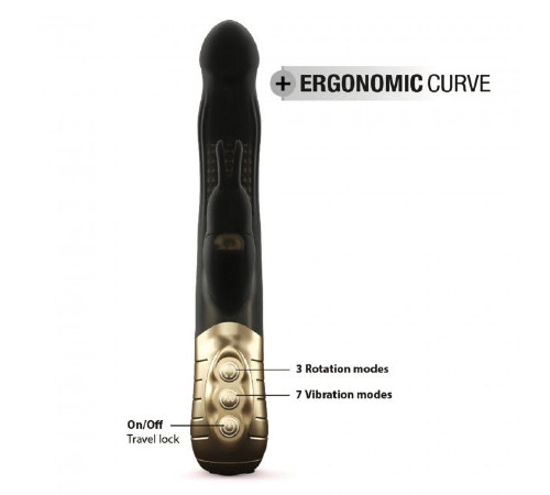 Вибратор-кролик Dorcel Baby Rabbit Gold 2.0 с жемчужным массажем и вращающейся головкой