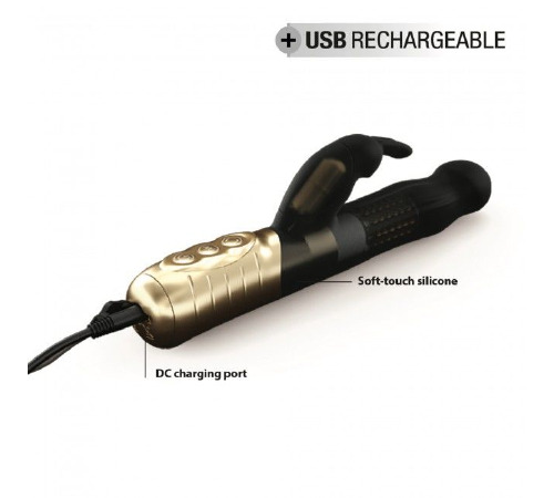 Вибратор-кролик Dorcel Baby Rabbit Gold 2.0 с жемчужным массажем и вращающейся головкой