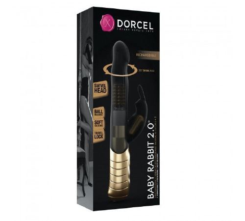 Вибратор-кролик Dorcel Baby Rabbit Gold 2.0 с жемчужным массажем и вращающейся головкой
