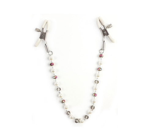 Зажимы для сосков с жемчужной цепочкой Лорин