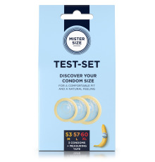 Набор презервативов Mister Size test-set 53–57–60, 3 размера + линейка, толщина 0,05 мм