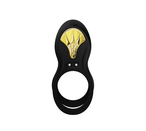 Смарт-ерекційне кільце Zalo - BAYEK Obsidian Black, подвійне з ввідною частиною, пульт ДК