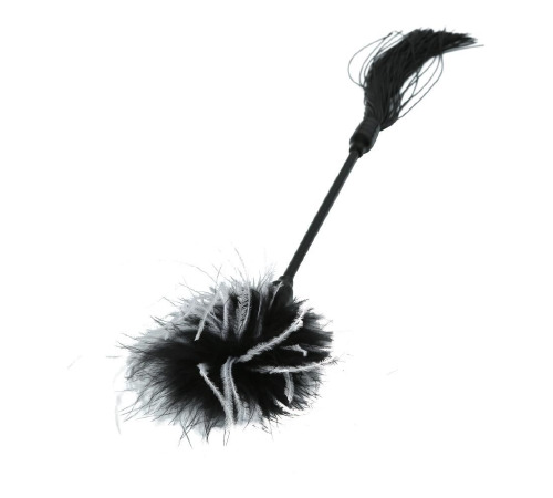 Метелочка 2-в-1 Sex And Mischief - Whip & Tickle Blck/White (щекоталка и шлепалка)