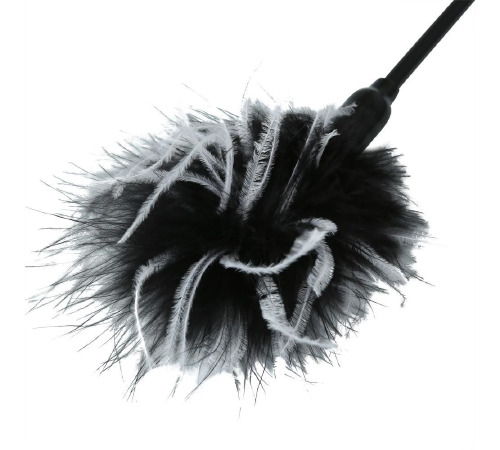 Метелочка 2-в-1 Sex And Mischief - Whip & Tickle Blck/White (щекоталка и шлепалка)