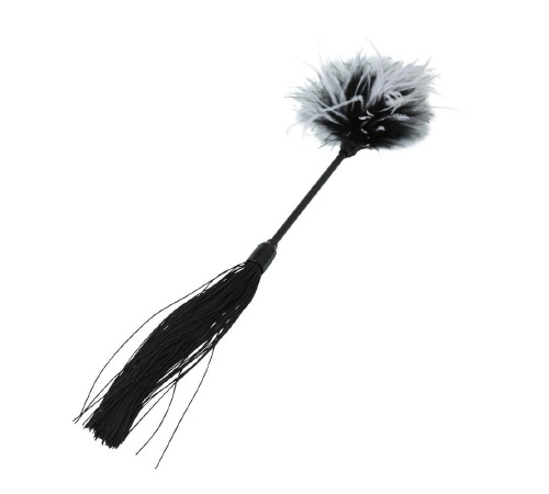 Метелочка 2-в-1 Sex And Mischief - Whip & Tickle Blck/White (щекоталка и шлепалка)