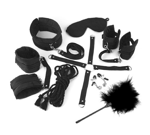 Набір БДСМ Art of Sex - Soft Touch BDSM Set, 9 предметів, Чорний