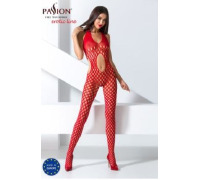 Бодистокинг Passion BS065 red, комбинезон, крупная сетка