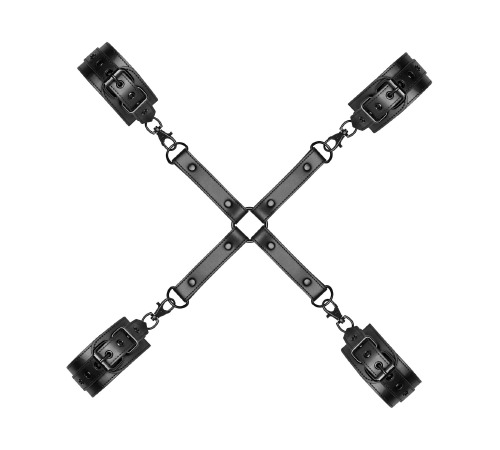 Крестовина с наручниками и поножами Bedroom Fantasies: Hogtie with Hand and Ankle Cuffs