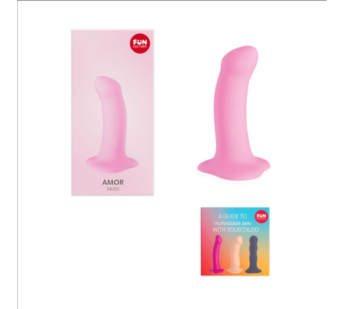 Фалоімітатор Fun Factory AMOR, рожевий, довжина 14,6 см, діаметр 3,7 см, вигнутий