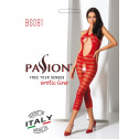 Сетчатый бодистокинг с открытым животом Passion BS081 red