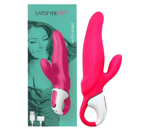 Мощный вибратор-кролик Satisfyer Vibes Mr. Rabbit, два мотора, литой силикон, 12 режимов работы
