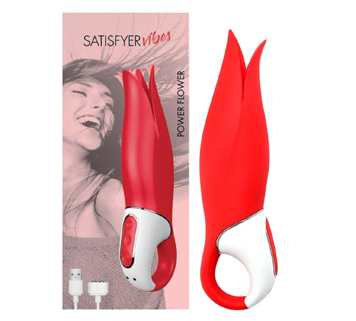 Мощный вибратор Satisfyer Vibes Power Flower с нежными трепещущими лепестками, 12 режимов работы