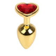 Анальна пробка Gold Metal Heart Red, M
