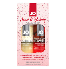 Набір лубрикантів System JO Sweet&Bubbly — Champagne & Chocolate Covered Strawberry (2×60 мл)